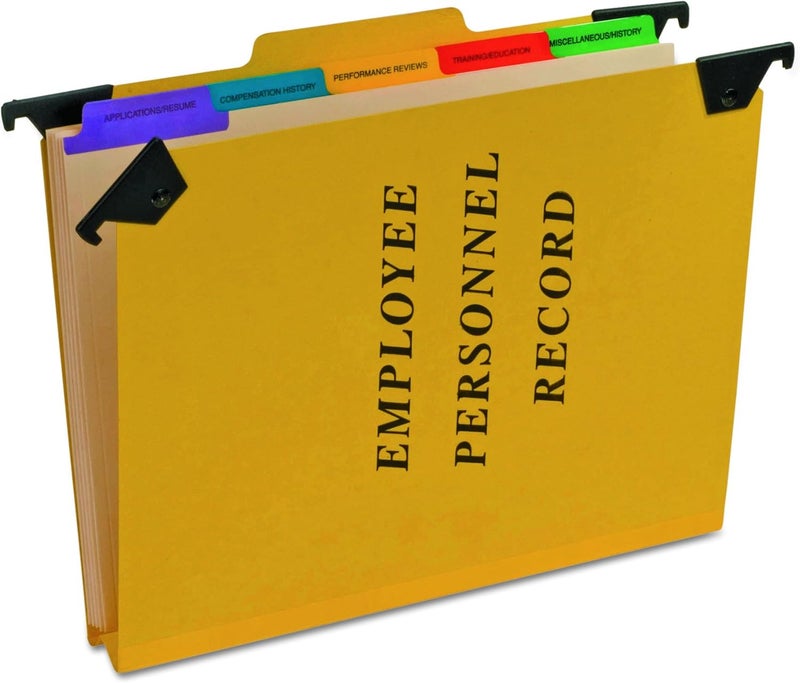 Pendaflex SER2YEL Yellow Personnel Folders with 1/3 Cut Hanging Top Tab - Letter Size - Image 1