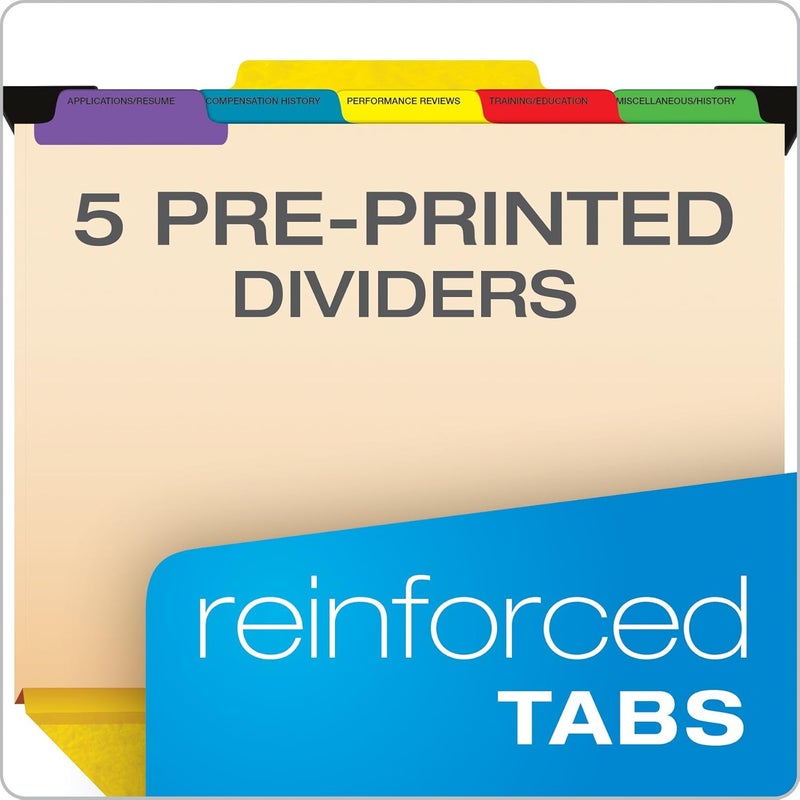 Pendaflex SER2YEL Yellow Personnel Folders with 1/3 Cut Hanging Top Tab - Letter Size - Image 2