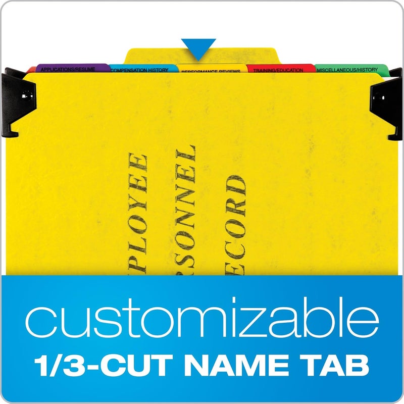 Pendaflex SER2YEL Yellow Personnel Folders with 1/3 Cut Hanging Top Tab - Letter Size - Image 3