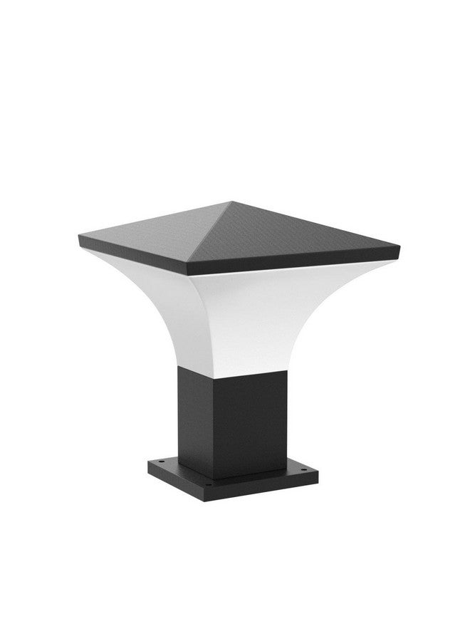 kinis kinis Modern Shape Pole Lamp/Gate Light/Outdoor Lamp/Outdoor Light/Pillar Light for Outdoor Home, Hut Top Design, Black and Milky (Pack of 2, Without Bulb)  - Image 4