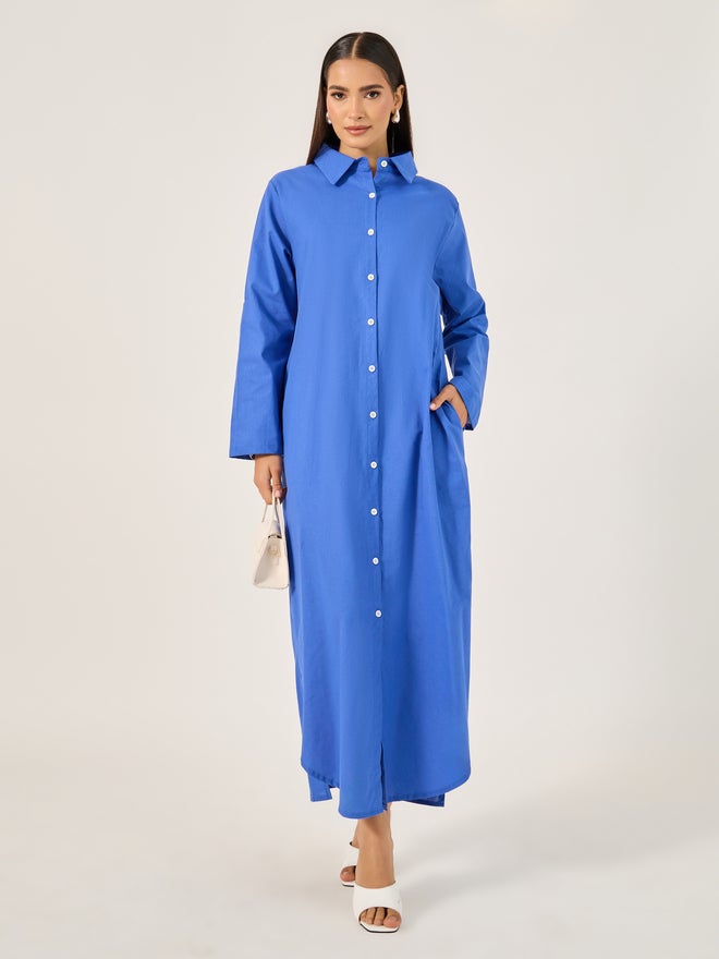 Styli Blue Button-Down Dress  - Image 2