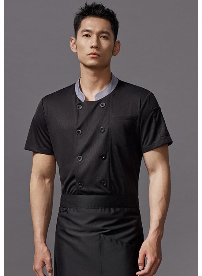 NIBEMINENT Full Body Breathable Mesh Chef Overalls Comfortable Summer Short Sleeve Dining Hotel Pastry Cook Canteen Kitchen Tooling Men - Image 1