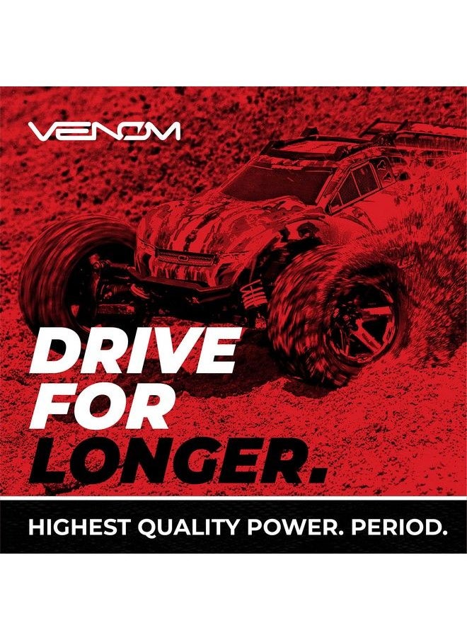 Venom Drive Series 20C 2S 4000Mah 7.4V Lipo Battery Includes 12 Awg Soft Silicone Wire Connector, Patented Universal Plug/Adapter System Compatible With Deans, Traxxas, And Ec3 Plug Types