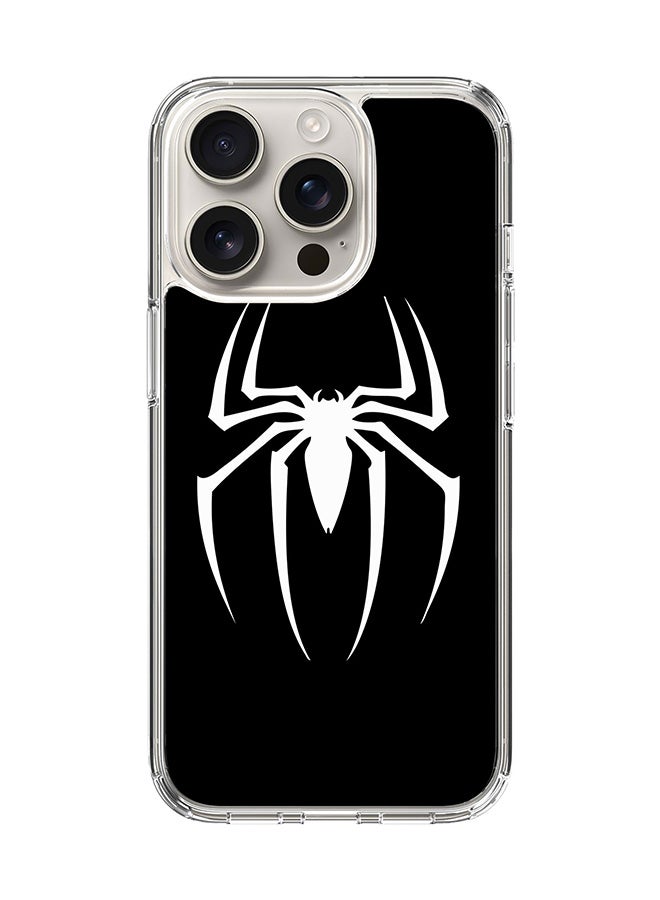 Stylizedd For iPhone 16 Pro Case [Compatible with MagSafe] Slim Magnetic cover Clear Phone Case - Spidermark (Black) - Image 1