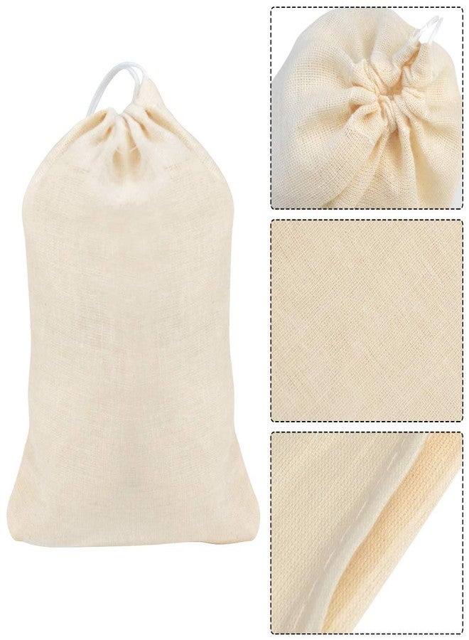 Tayfremn 50Pcs Cotton Drawstring Bags, Reusable Muslin Bag Natural Cotton Bags with Drawstring Produce Bags Bulk Gift Bag Jewelry Pouch for Party Wedding Home Storage, Natural Color (4x6 Inch) - Image 4