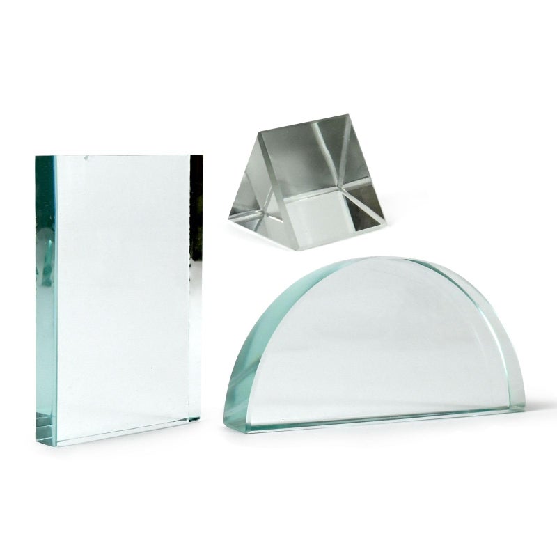 DIETURY Glass Slab 75×50×12 and Glass Prism 38×38 and Semi Circle Block 90×45×10 Combo Pack of 3 Pisces Science Experiments Kit - Image 3