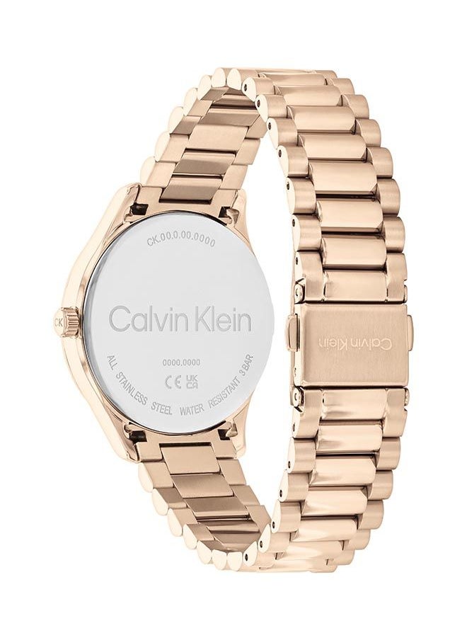 CALVIN KLEIN Unisex Analog Round Shape Gold Wrist Watch 25200231 35 mm  - Image 3