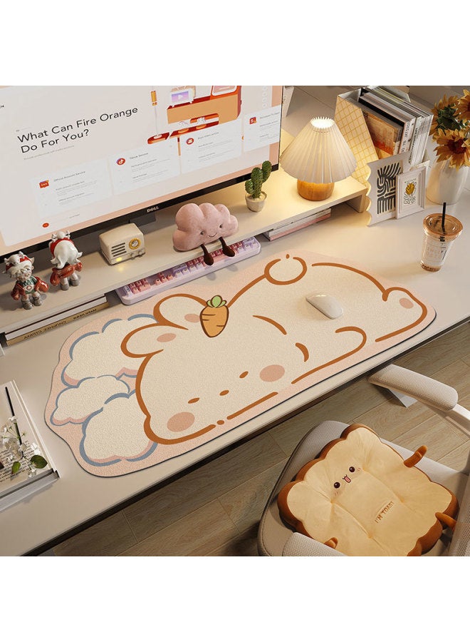 Cartoon Special-Shaped Non-Slip Mouse Pad Home Oversized Office Desk Pad Student Dormitory Cute Wear-Resistant Computer Keyboard Pad-Color:50*100cm [upgraded Mouse Pad-anti-slip And Comfortable]-Pattern:Rabbit Sleeping  - Image 1