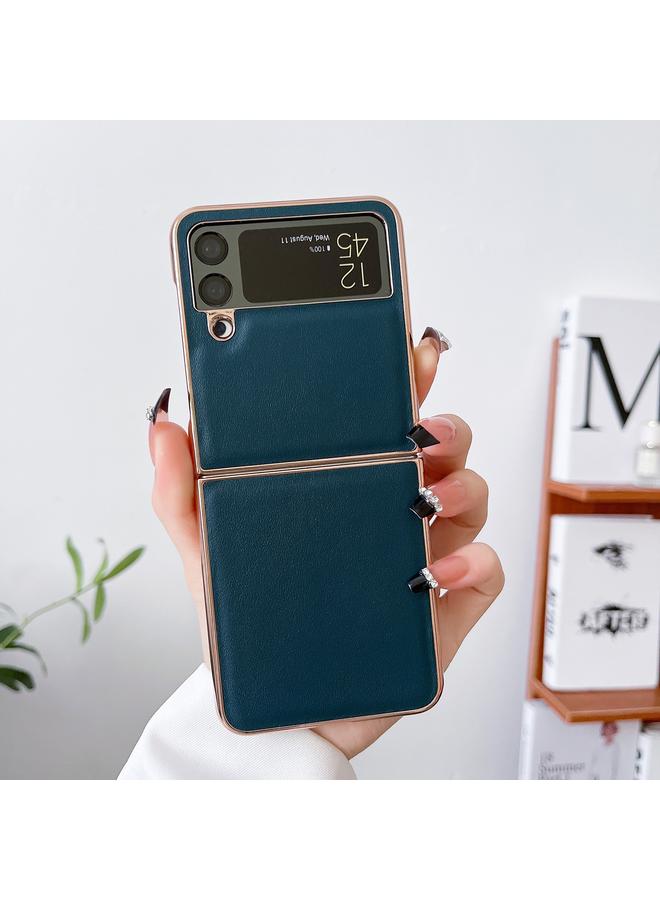 S-TOP Case For Samsung Galaxy Z Flip4 5G Genuine Leather Xiaoya Series Nano Electroplating Phone Case - Image 2