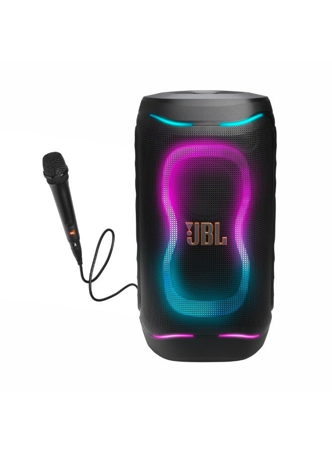 JBL PartyBox 130 Portable Party Speaker with JBL PBM100 Wired Microphone | 200W Powerful Audio, Karaoke Speaker, Dynamic Lightshow – Black JBLPB130BLKUK+JBLPBM100BLK black