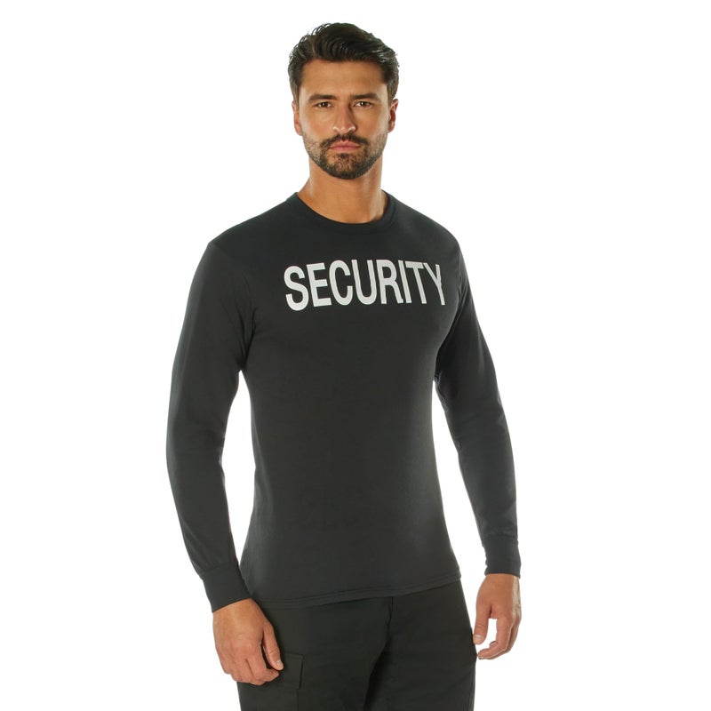 Rothco 2-Sided Security Long Sleeve T-Shirt - Black, 2XL - Image 1