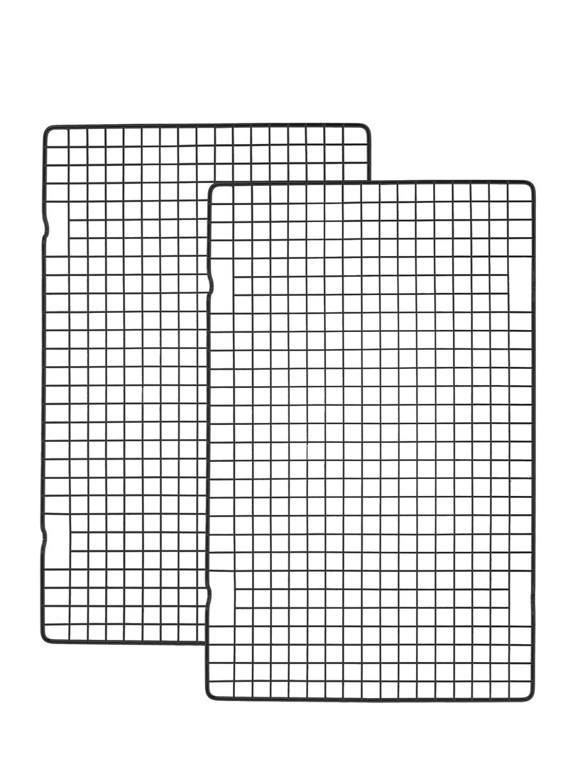 Soofam Heavy-Duty Wire Cooking Rack Baking Racks - 2 Pack Black Nonstick Baking & Cooling Grid for Roasting, Cooking, Grilling, Drying - 41 x 26 cm - Image 1