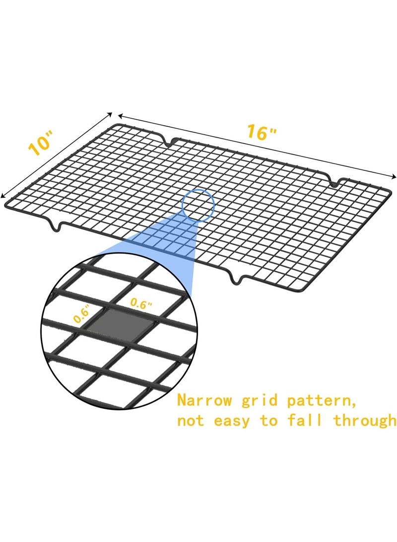 Soofam Heavy-Duty Wire Cooking Rack Baking Racks - 2 Pack Black Nonstick Baking & Cooling Grid for Roasting, Cooking, Grilling, Drying - 41 x 26 cm - Image 2