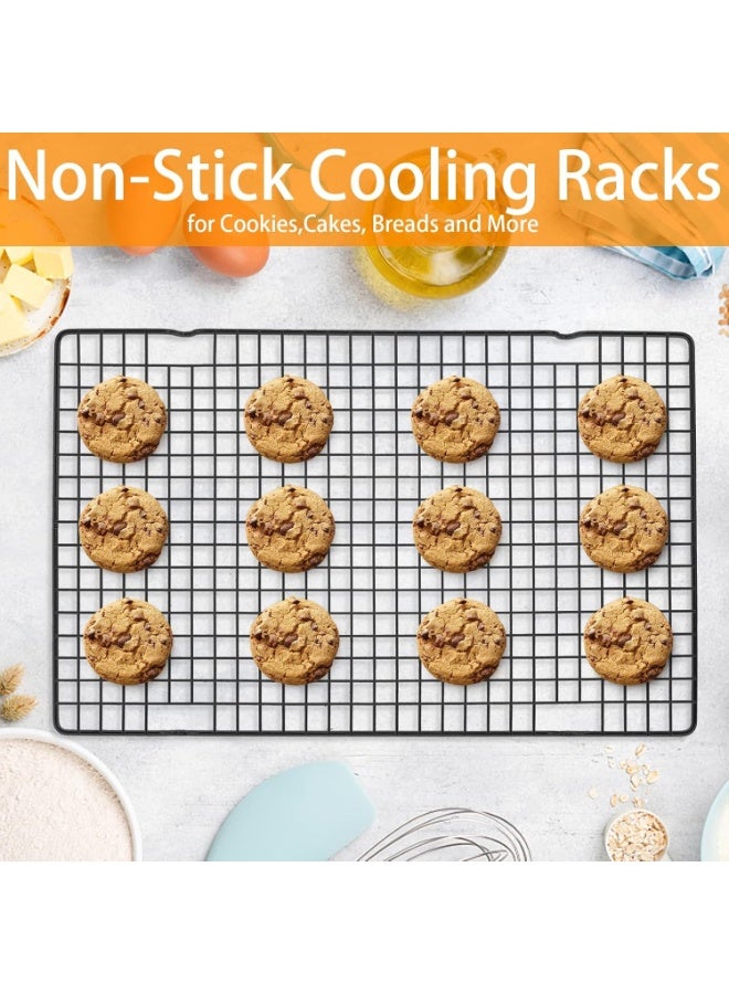 Soofam Heavy-Duty Wire Cooking Rack Baking Racks - 2 Pack Black Nonstick Baking & Cooling Grid for Roasting, Cooking, Grilling, Drying - 41 x 26 cm - Image 4