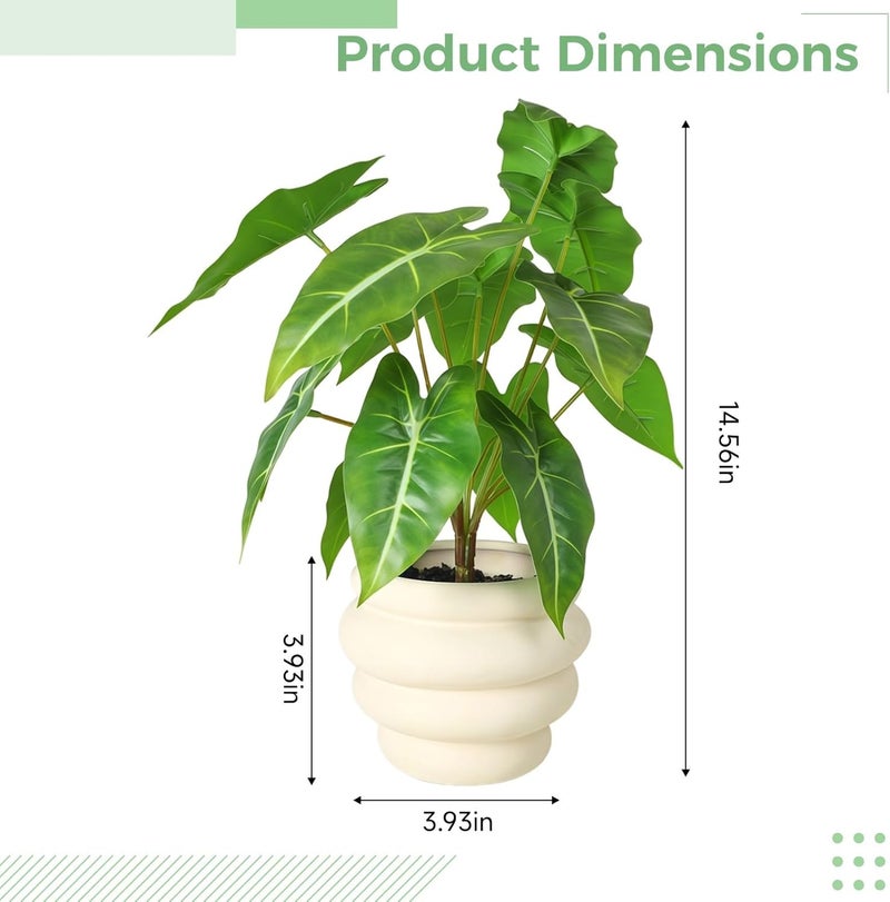Artificial Plants Realistic Fake Plants Indoor Home Decor, Sea Lily Leaf And Honeycomb Pot, Tabletop Greenery Decoration Office Living Room Bedroom - Image 2