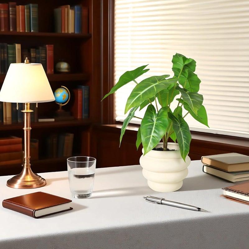 Artificial Plants Realistic Fake Plants Indoor Home Decor, Sea Lily Leaf And Honeycomb Pot, Tabletop Greenery Decoration Office Living Room Bedroom - Image 3