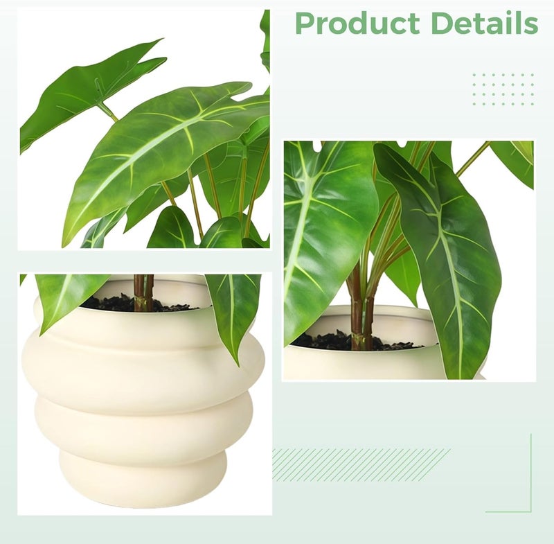 Artificial Plants Realistic Fake Plants Indoor Home Decor, Sea Lily Leaf And Honeycomb Pot, Tabletop Greenery Decoration Office Living Room Bedroom - Image 4