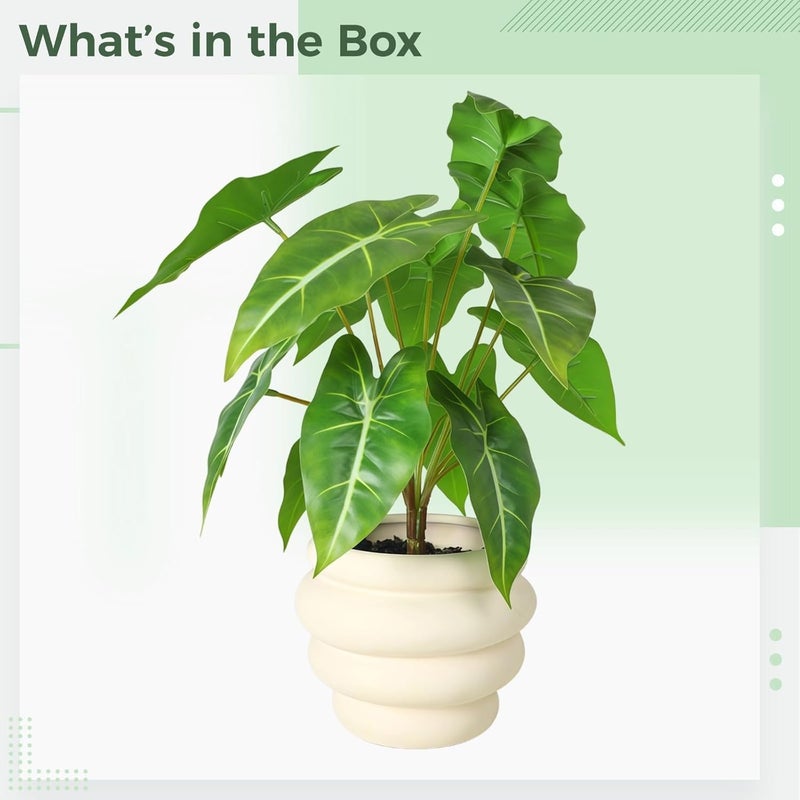 Artificial Plants Realistic Fake Plants Indoor Home Decor, Sea Lily Leaf And Honeycomb Pot, Tabletop Greenery Decoration Office Living Room Bedroom - Image 5