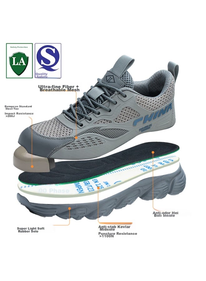 Dinggu Dinggu Safety Shoes For Men, Anti-Smashing, Anti-Puncture, Steel Toe, Construction Site, Lightweight, Comfortable, Breathable, Soft Sole, All-Season Style 1069Hui40 - Image 5