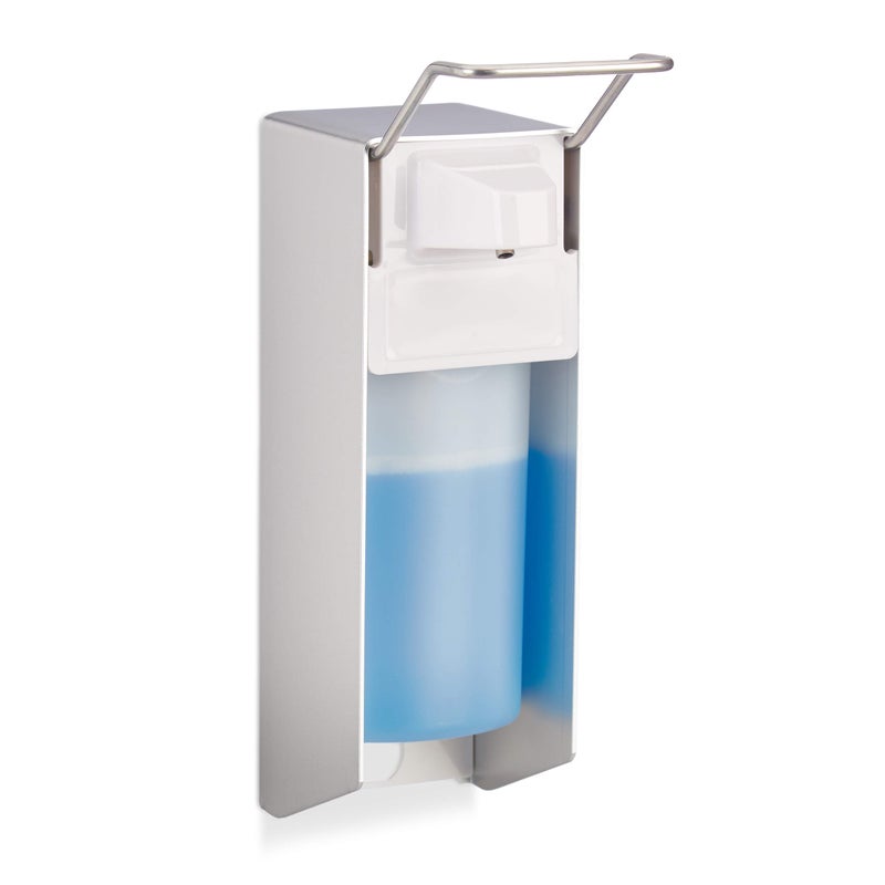 Relaxdays Euro dispenser 500 ml wallmounted soap dispenser disinfectant dispenser ironing mechanism white 1 piece