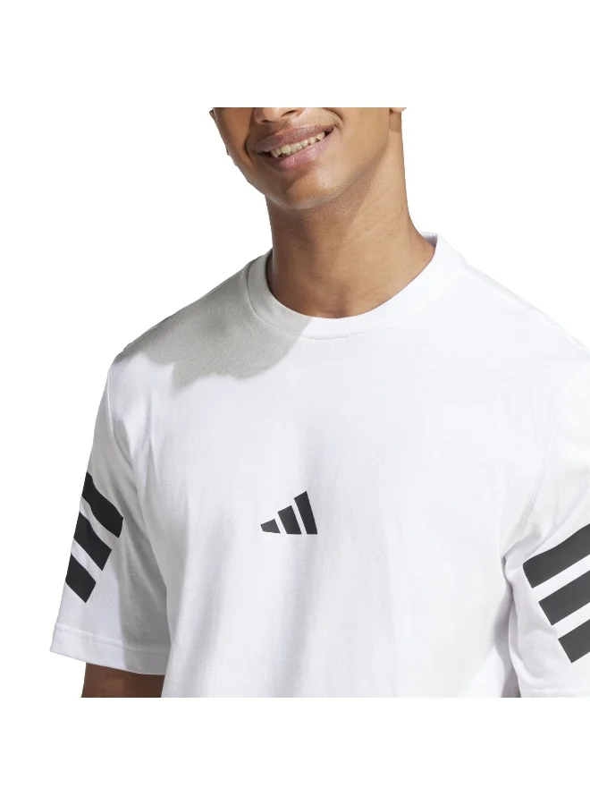 adidas تيشيرت تدريب رجالي أبيض مقاس