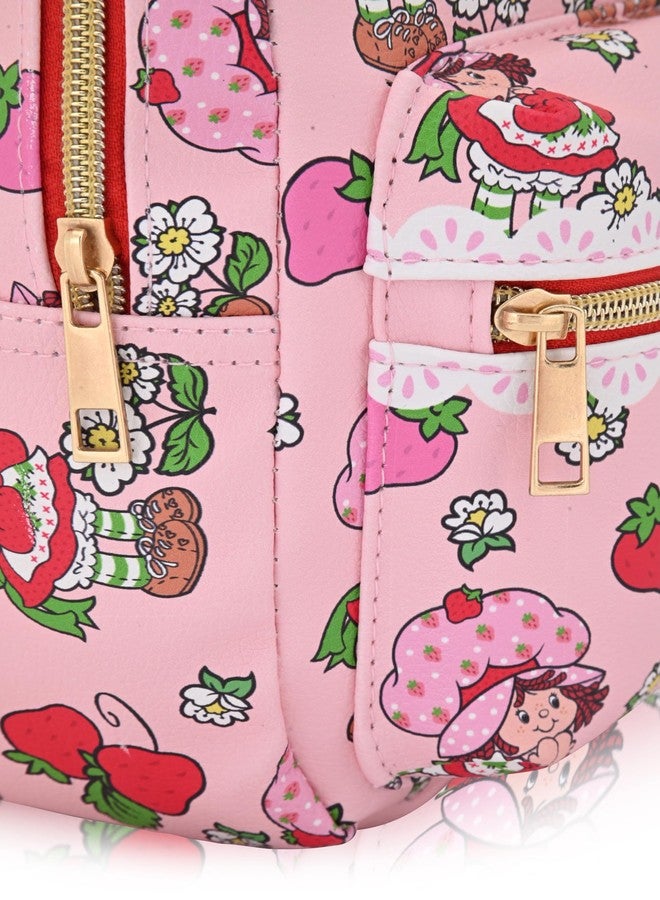 Fast Forward Strawberry Shortcake Backpack for Women, Men, Unisex | Cute PU Leather 10" Mini Backpack Purse Shoulder Purse | Strawberry Shortcake Bag and Accessories - Image 4