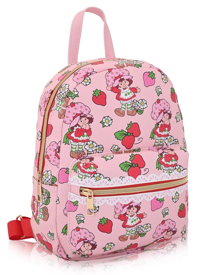 Fast Forward Strawberry Shortcake Backpack for Women, Men, Unisex | Cute PU Leather 10" Mini Backpack Purse Shoulder Purse | Strawberry Shortcake Bag and Accessories - Image 2