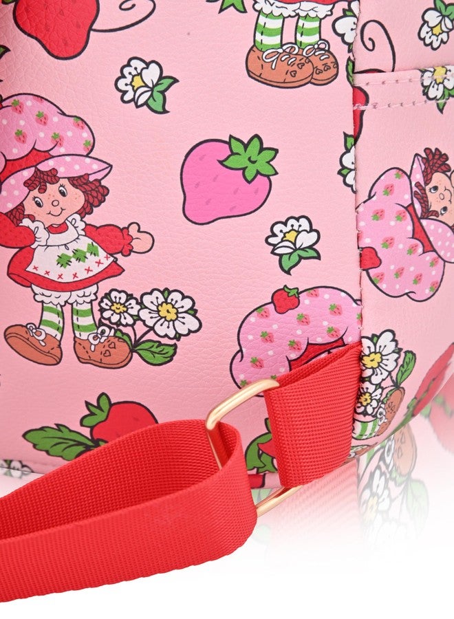 Fast Forward Strawberry Shortcake Backpack for Women, Men, Unisex | Cute PU Leather 10" Mini Backpack Purse Shoulder Purse | Strawberry Shortcake Bag and Accessories - Image 5