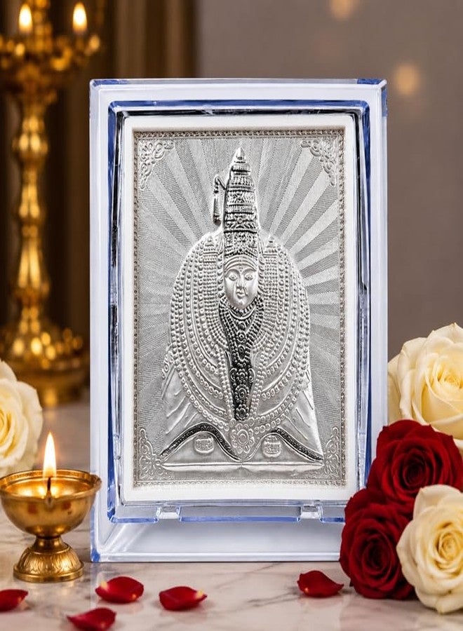 ARTSMINE 999 Silver-Tulja Bhavani Acrylic Stand | Size 11 * 9 CM | Spiritual Gift | Diwali & Housewarming | Purity Certificate- 1 Unit, Gift Bag - Image 2