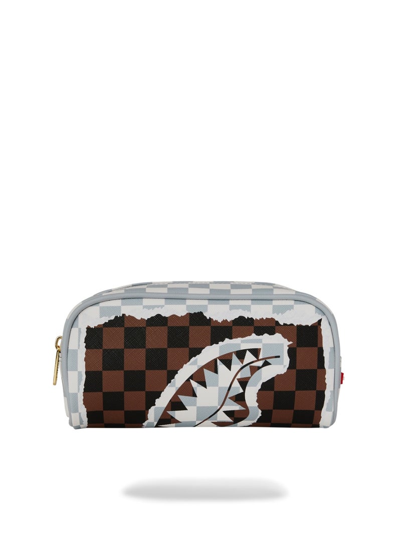 SPRAYGROUND SG CREAM AND BROWN TEAR CHECK POUCH - Image 1