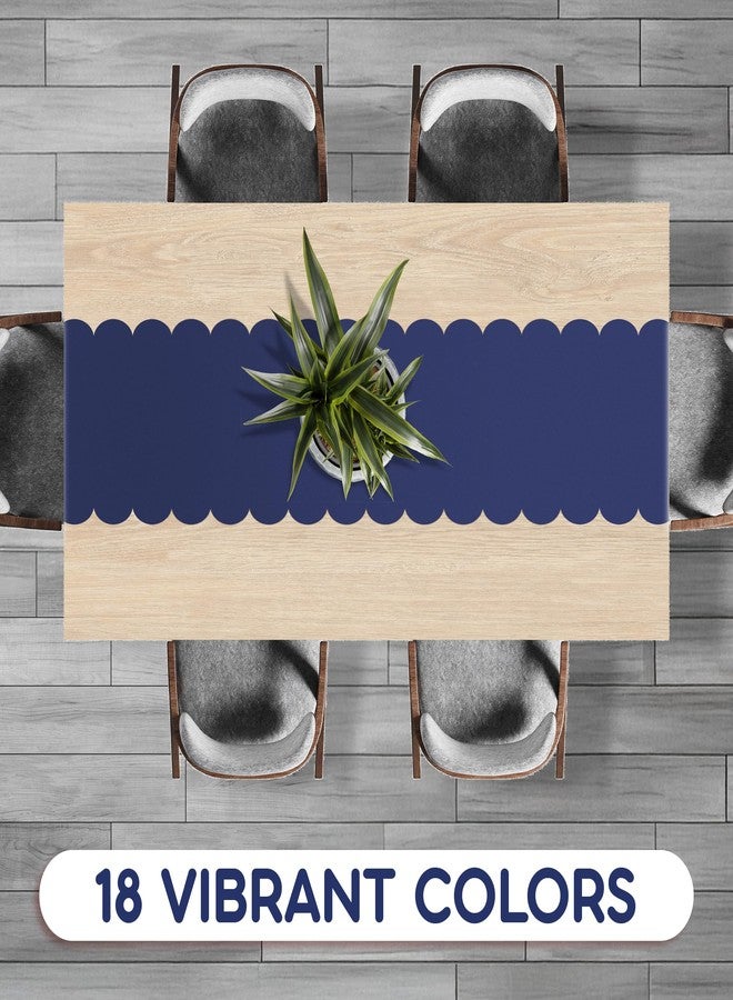 Swanoo Navy Blue Plastic Disposable Table Runner. 5 Pack 14 x 108 inch. Scallop Table Runner Adds A Pop of Color to Your Party Table, - Image 5