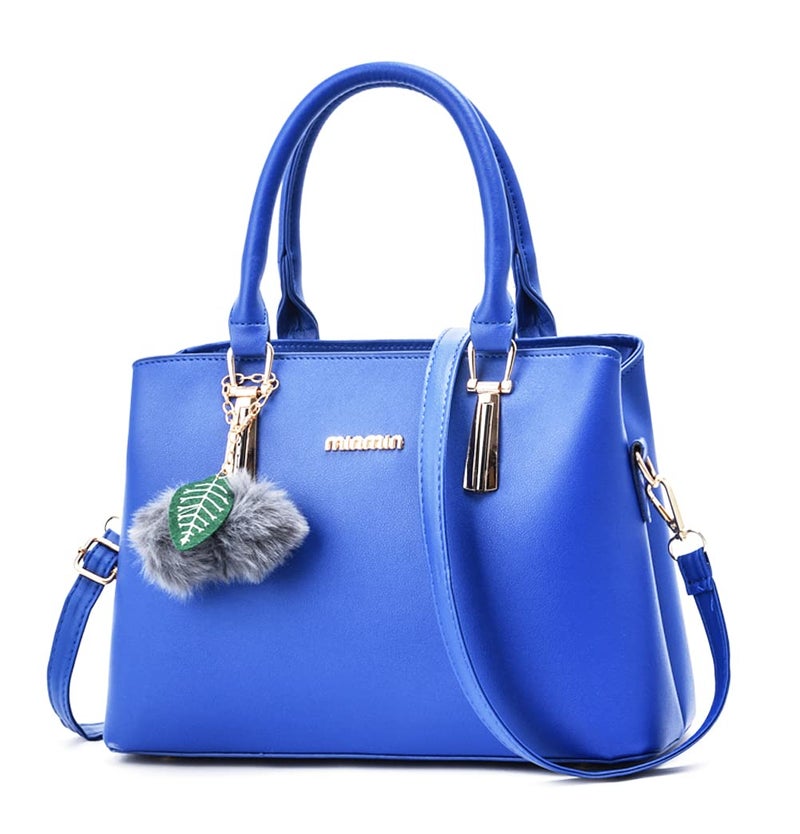 Dreubea Women's Leather Handbag Tote Shoulder Bag Crossbody Purse (Royal Blue) - Image 1