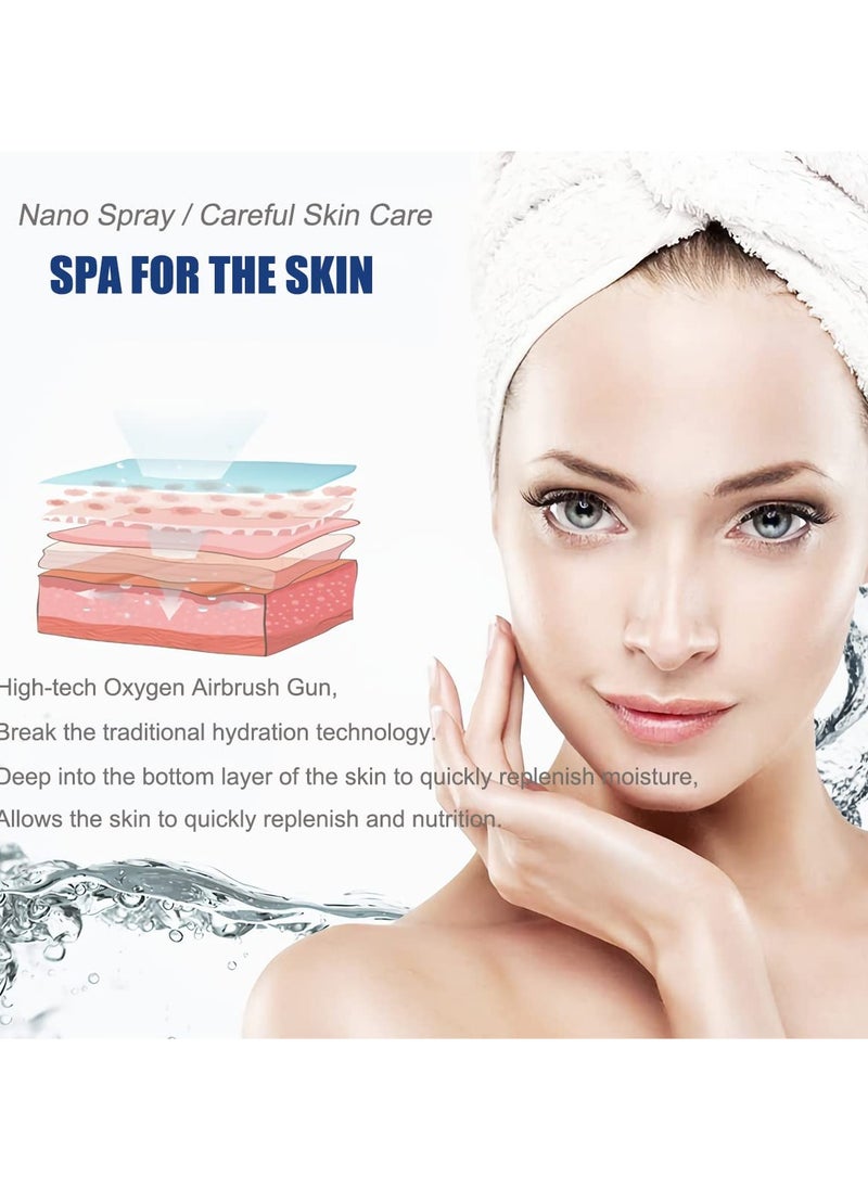 SYOSI Portable Oxygen Facial Machine, Green, Serum Toner Skin Care Nano Mist Sprayer Facial Mister, High Constant Pressure Spray Facial Oxygen Machine  - Image 2