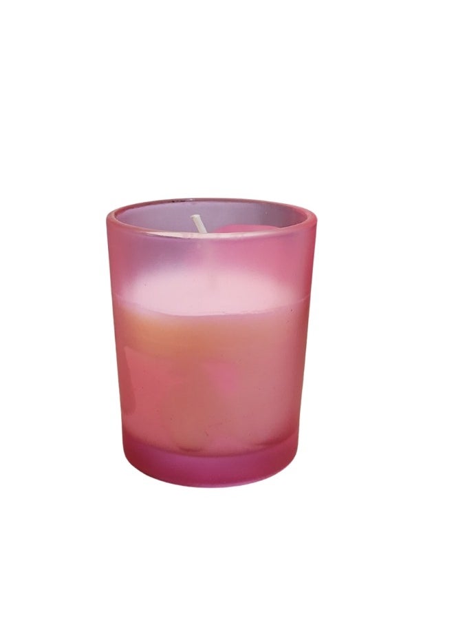 Happy Home Scented candles in a 6 cm glass cup - Pink  - Image 3