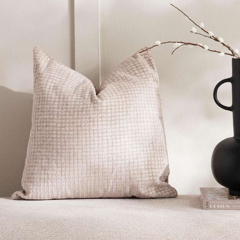 Pan Home Natural Square Filled Cushion for Home Decor