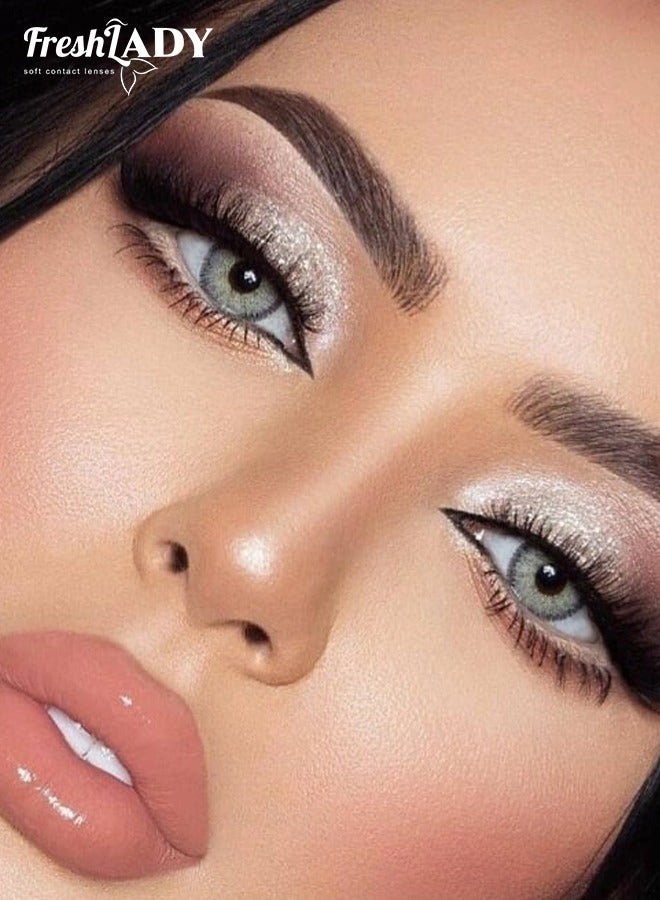 سيدة جديدة عدسات فريش ليدي ماجيك جراي 14.50 ملم – عدسات ملونة، تدوم لسنة، للاستعمال اليومي  - Image 3