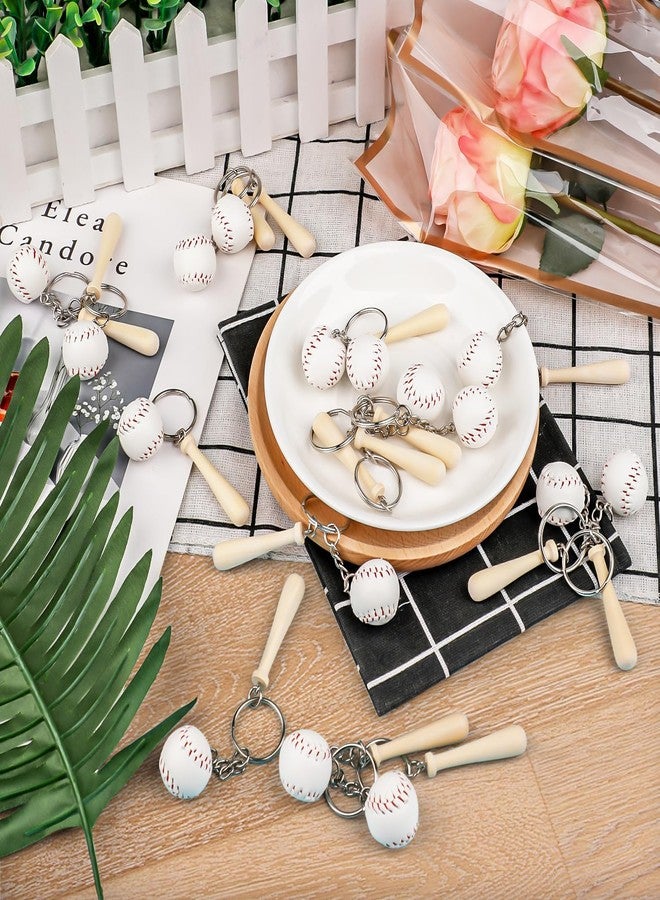 ROLYTA 16 Pcs Baseball Keychains for Boys, Mini Baseball Keychain with Wooden Bat for Team Giveaways, Sports and Souvenir Favors, Victory Parties, Gifts for Athletes Boys Girls Adults - Image 4