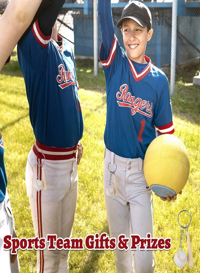 ROLYTA 16 Pcs Baseball Keychains for Boys, Mini Baseball Keychain with Wooden Bat for Team Giveaways, Sports and Souvenir Favors, Victory Parties, Gifts for Athletes Boys Girls Adults - Image 5
