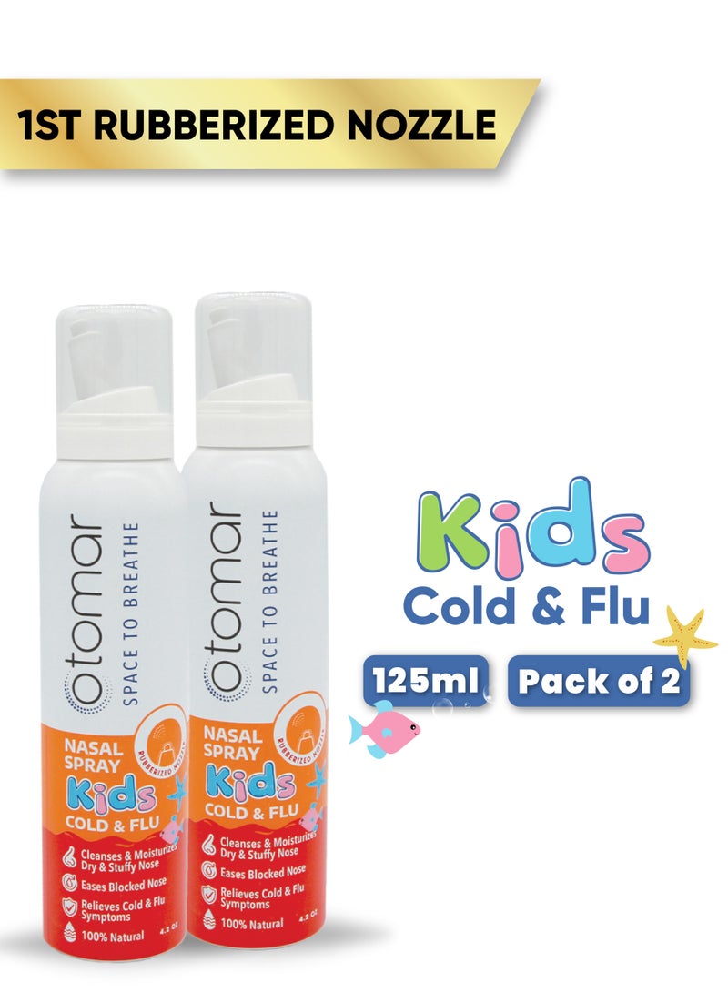 otomar Cold and Flu Kids Hypertonic Nasal Saline Spray 125 ml  - Pack of 2 - Image 1