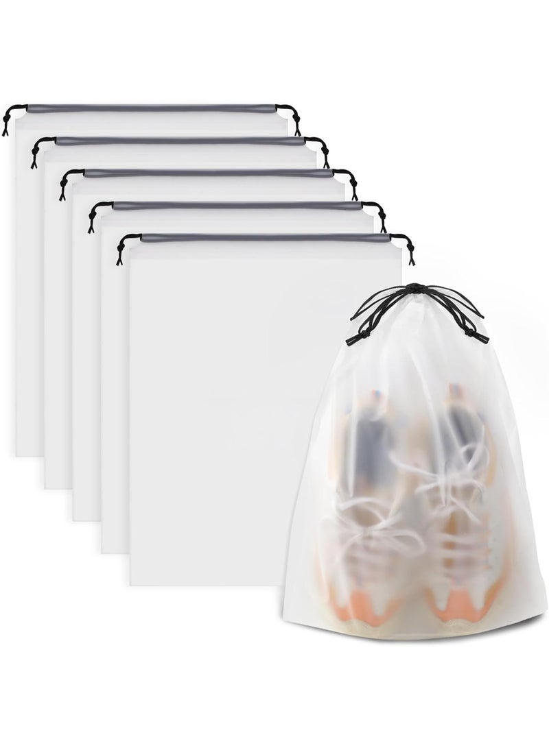 MOMENT MOMENT Clear shoe bags for travel 6 PCS, 40 x 30cm Travel shoe bags for Packing, Waterproof Drawstring travel shoe Storage bag, Travel Essentials for Men and Women.. - Image 1