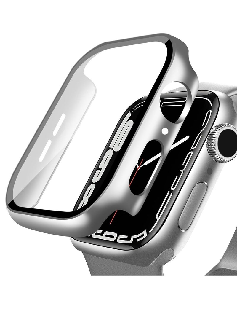 Generic Hard Case Compatible with Apple Watch Series 10 42mm(2024), with 9H Tempered Glass Screen Protector [360° Shockproof + Anti Scratch] Cover for iWatch S10 42mm-Silver  - Image 1
