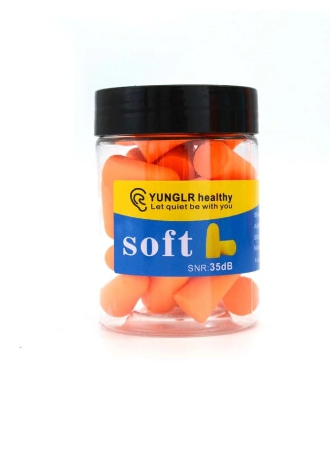 سوفت سدادات اذن اسفنجية فائقة النعومة مكونة من 15 زوج - سدادات اذن مريحة للحد من الضوضاء 35 ديسبل للنوم والشخير والسفر والحفلات الموسيقية والدراسة والضوضاء الصاخبة - Image 1