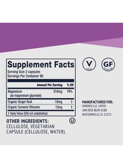 Vimergy Magnesium Glycinate, 90 Servings – with Turmeric & Ginger - Promotes Relaxation & Sleep – Supports Bone, Muscle & Heart Health - Gluten-Free, Kosher, Vegan & Paleo Friendly, Capsule  - Image 4