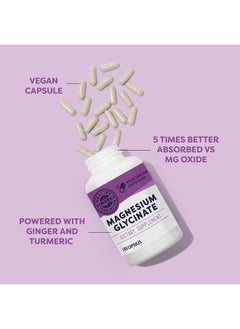 Vimergy Magnesium Glycinate, 90 Servings – with Turmeric & Ginger - Promotes Relaxation & Sleep – Supports Bone, Muscle & Heart Health - Gluten-Free, Kosher, Vegan & Paleo Friendly, Capsule  - Image 3