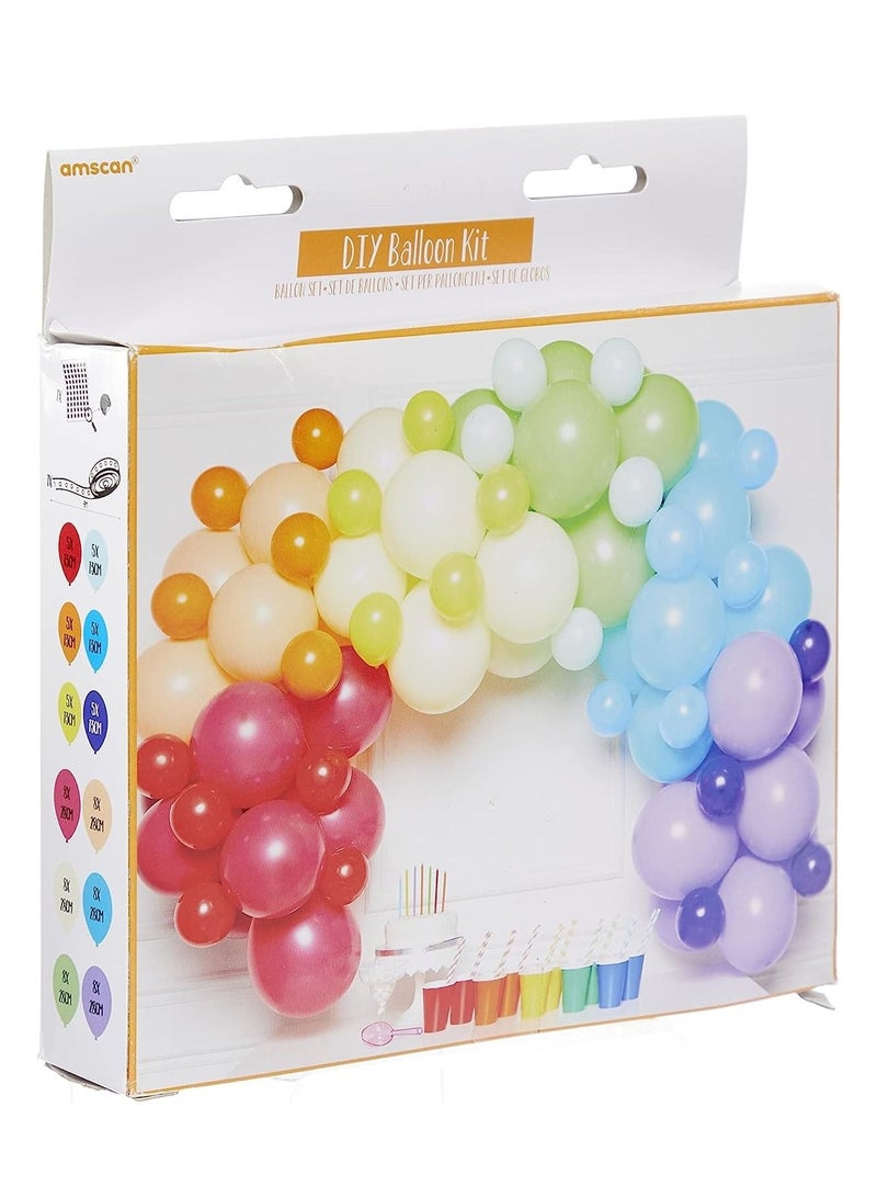 Amscan Multicolour DIY Latex Balloon Arch Garland Kit - 78 Pieces Balloon Decorations for Birthday, Wedding, Baby Shower, Bridal Shower - Image 2
