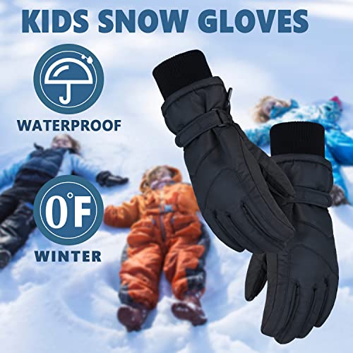 DARCHEN 3-12 Kids Snow Gloves Boys Winter Waterproof Ski Snowboarding Insulated Warm Windproof Cold Weather Sports Age Girls Years Olds - Image 2