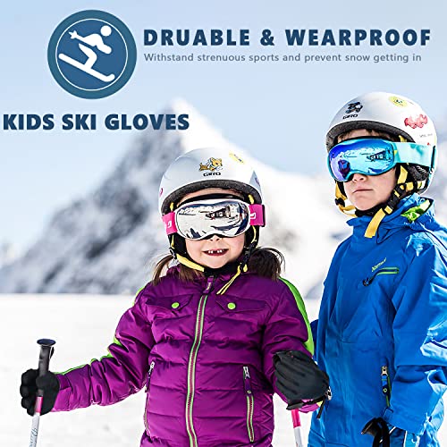 DARCHEN 3-12 Kids Snow Gloves Boys Winter Waterproof Ski Snowboarding Insulated Warm Windproof Cold Weather Sports Age Girls Years Olds - Image 4