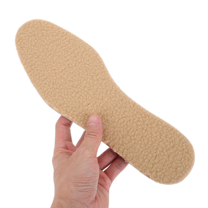 Warm Wool Like Thermal Anti Slip Full Length Shoe Insoles For Men Women Size 43 44 Winter Foot Warmers - Image 4