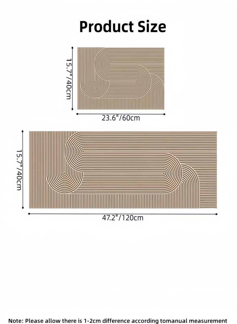 2PCs Kitchen Rug Set, Cushioned Anti Fatigue Kitchen Mats for Floor, Soft Kitchen Mat Specialized in Anti Slippery and Machine Washable, Set for Kitchen, Floor, Office, 15.7"x23.6"+15.7"x47.2" - Image 2