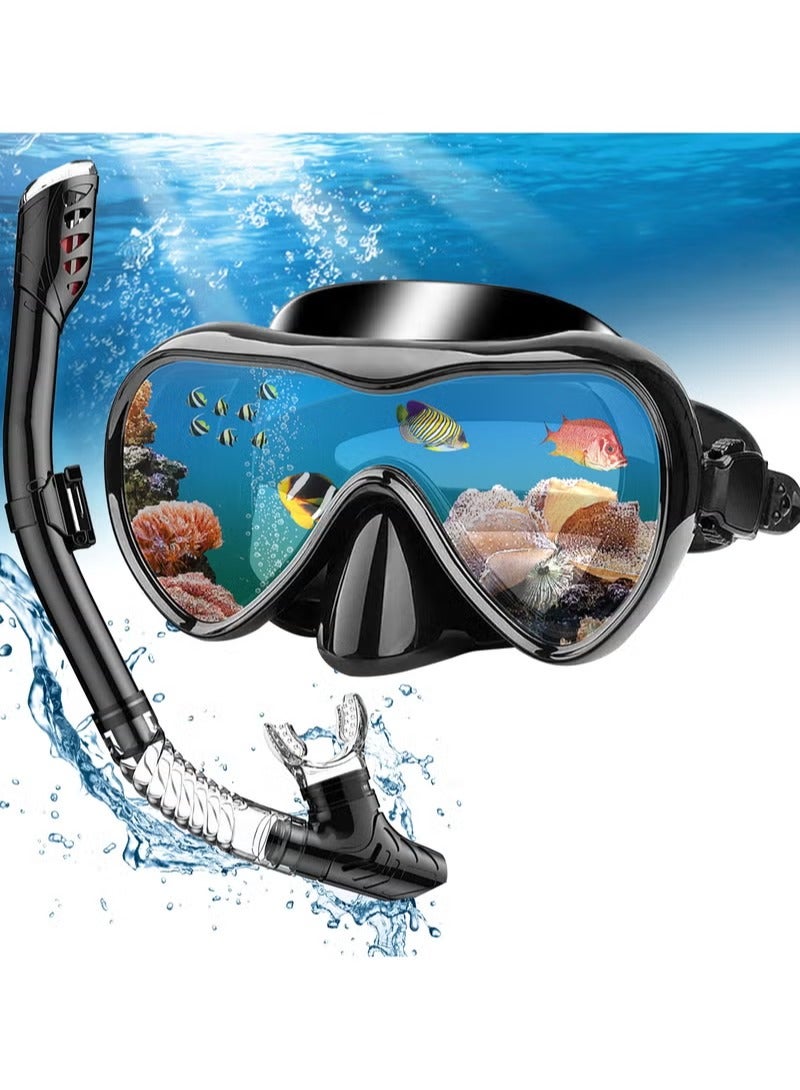 جورفنت معدات الغطس للبالغين، طقم غطس جاف، قناع غطس بزاوية رؤية واسعة 180 درجة، قناع غطس للتنفس الحر للغطس والغوص والسباحة - Image 1